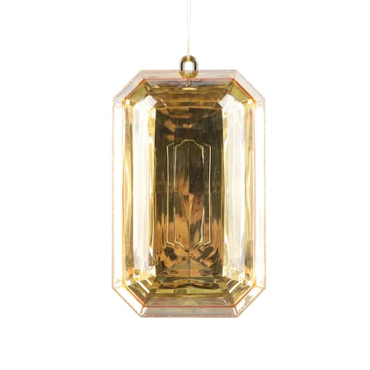 Vickerman 8" Rectangle Glitter Jewel Ornaments, 2ct. in Champagne | Michaels®
